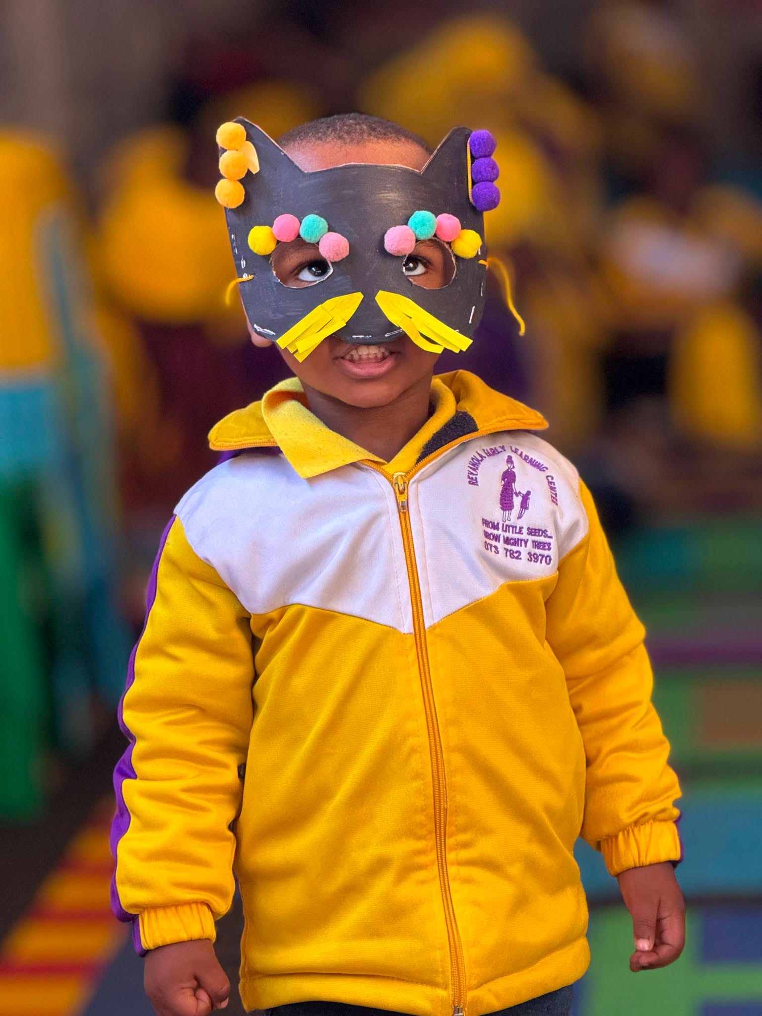 Reyahola learners wearing funny masks